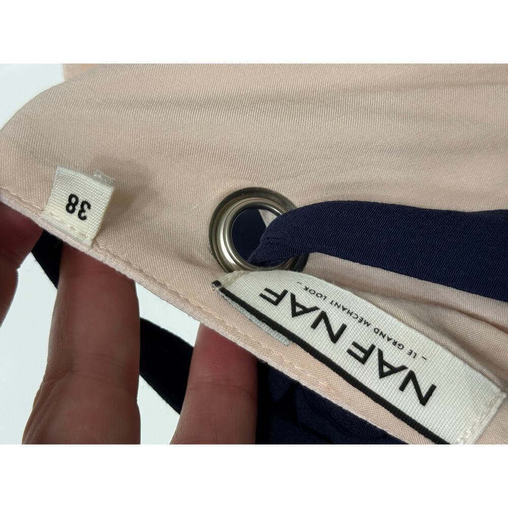 NAF NAF Blush Pink & navy blue Sundress - Size EU 38 US SIZE 6 - Picture 4 of 7